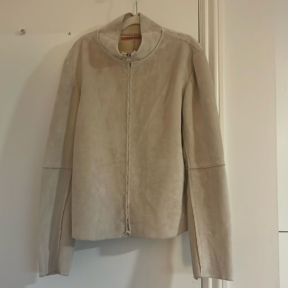 velvet cream patchwork jacket small